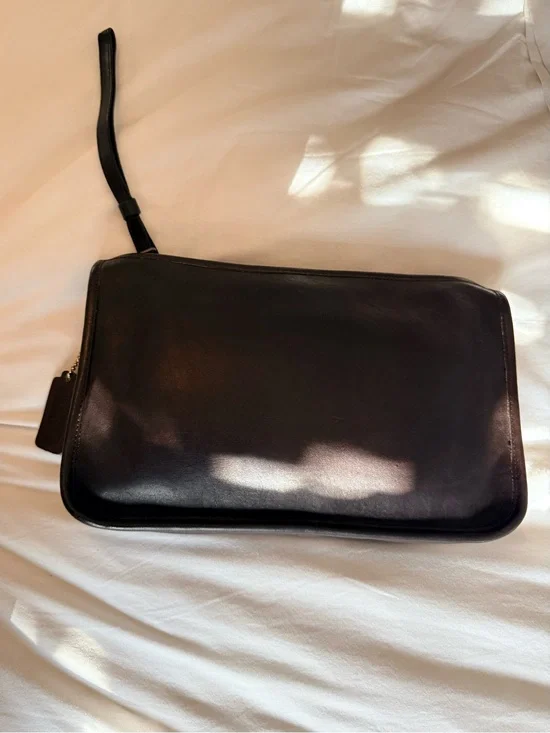 Vintage 1970’s Coach dark brown Leather Wristlet Clutch