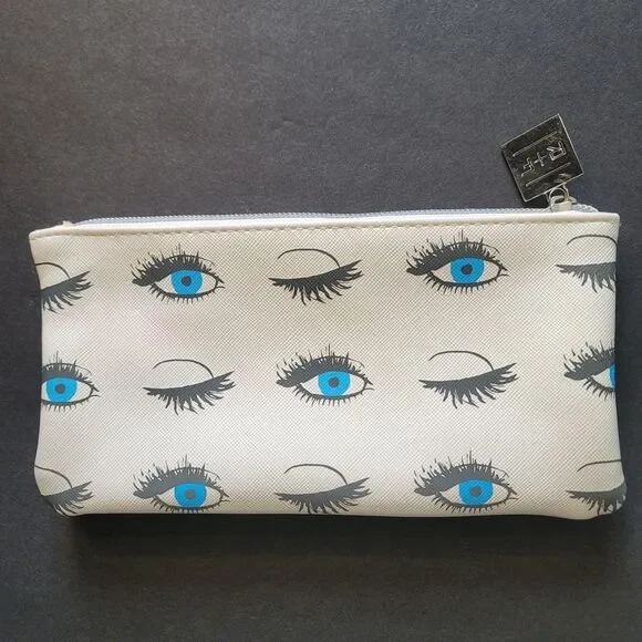 Rodan + Fields Eye Print Cosmetic Bag Zipper Pouch – Faint Pink Stain Shown