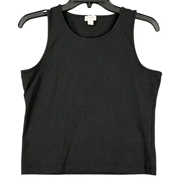 J.Crew Tank Top Womens S Black Slim Fit Cotton Blend Casual Everyday Essential
