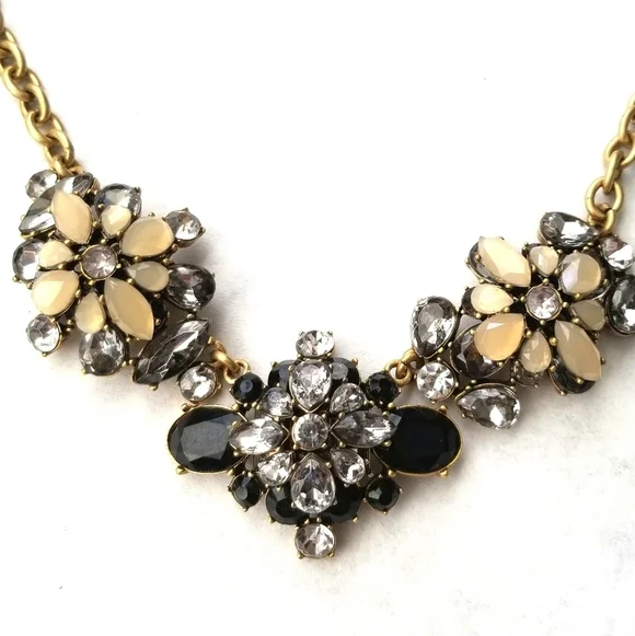 J. Crew Gold tone chain rhinestone necklace