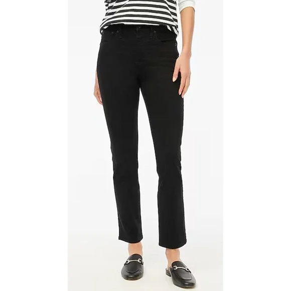 J. Crew Essential Straight All Day Stretch Black Denim Jean Women's Size 12 (31)