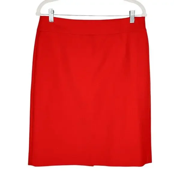 J. Crew 100% Wool Classic Preppy Lined Straight‎ Knee Length Pencil Skirt Sz 8