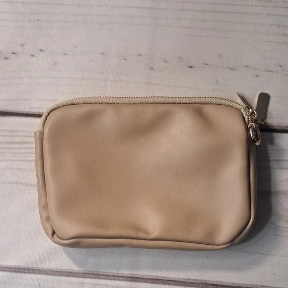 Beige 2 Zipper Section Travel Bag