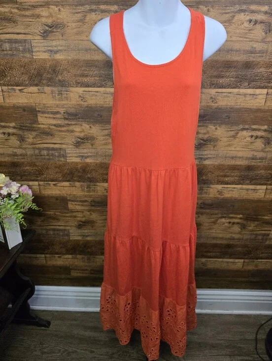 JCREW✨️Women’s Orange Tiered Maxi Dress by JCREW- SIZE: M
