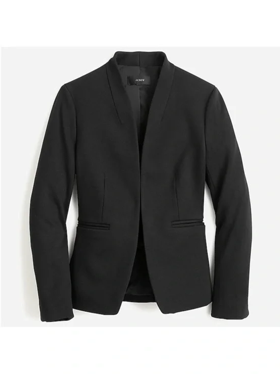 J. Crew Going-out blazer in stretch twill Black Open-Front Women's Jacket 12