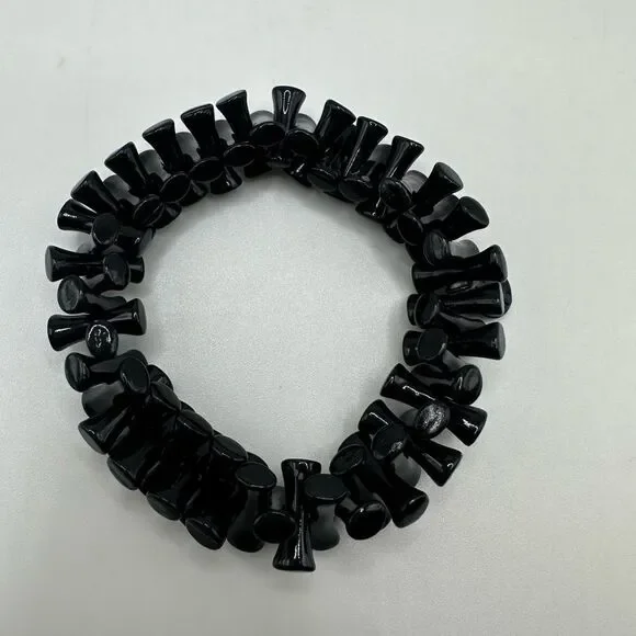 J. Crew Black Enamel Elasticized Bracelet
