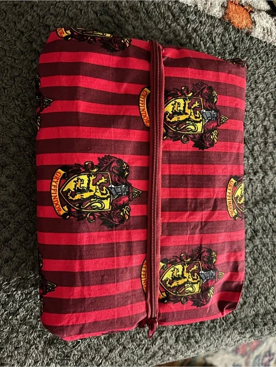 Hand Crafted Red and Yellow Gryffindor Crest Cosmetic Pouch
