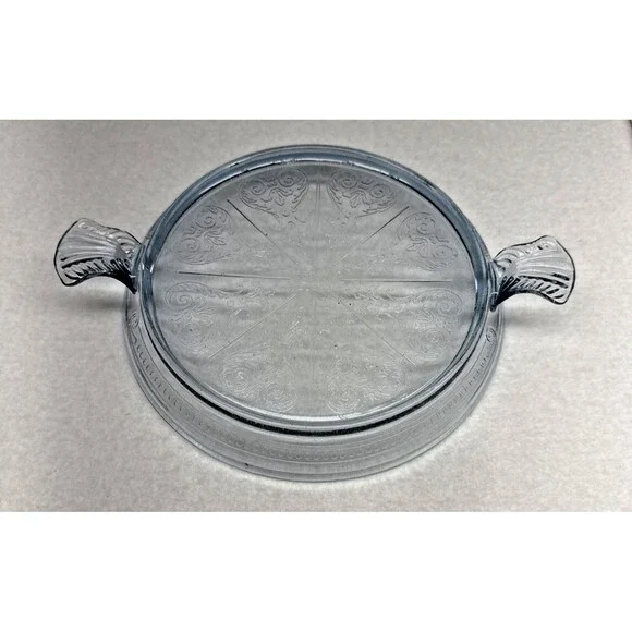 Fire-King Oven Glass Hot Plate Trivet Clear Anchor Hocking Handles Vintage