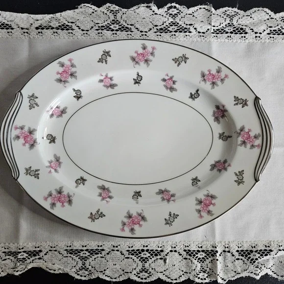 Noritake China Anita Pattern 5309 Oval Serving Platter 12