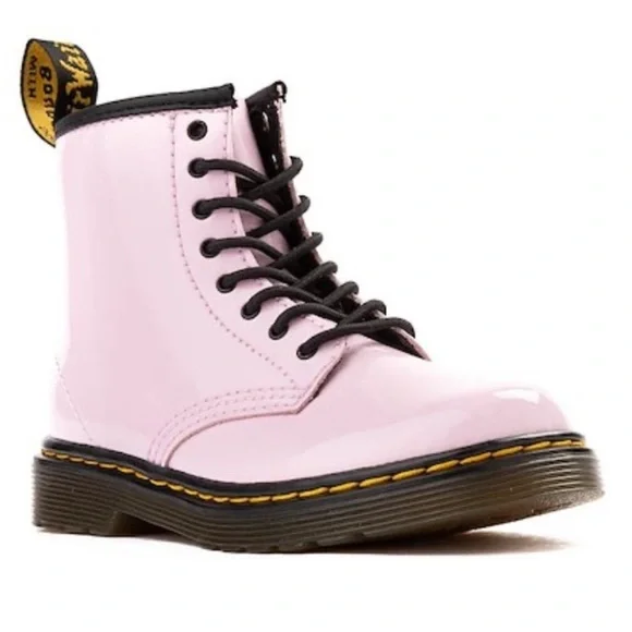 Dr. Martens 1460 8 eye patent leather pink little kids boots size 10 EUC