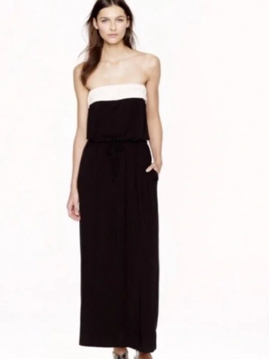 J Crew Strapless AIME Colorblock Maxi Dress NWT