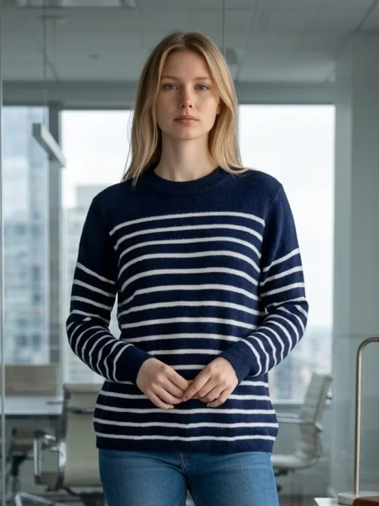 J.Crew Italian Cashmere Striped Sweater Size Small