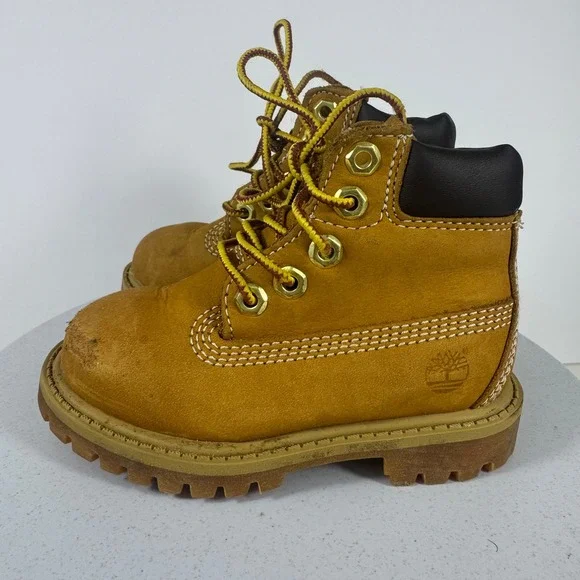 Timberland Premium Waterproof Toddler Boots 6M Wheat Gold Good 12809‎
