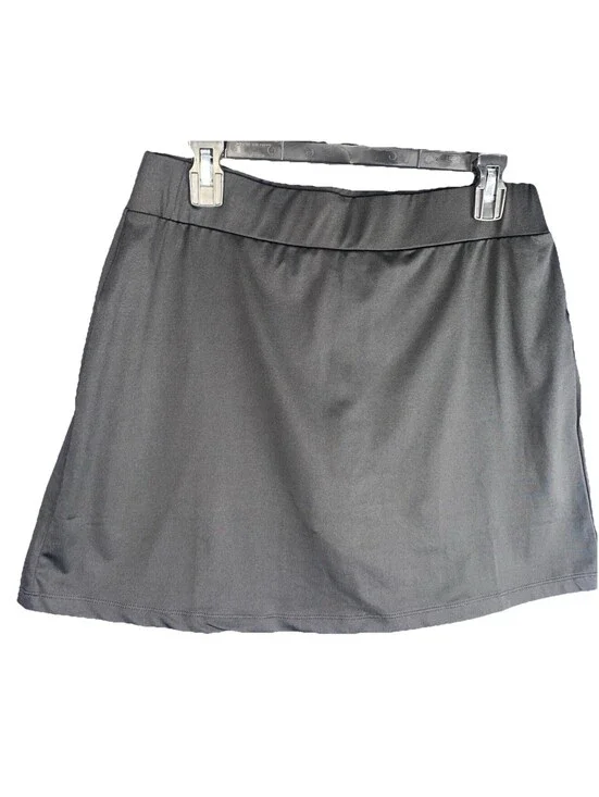 J Crew Skort Tennis Golf Pickleball Sz M Black Pleated Back Athletic Skirt