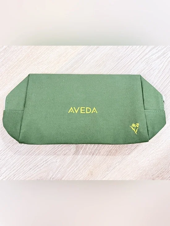 AVEDA Green Exterior with Tan Branded Interior Pouch