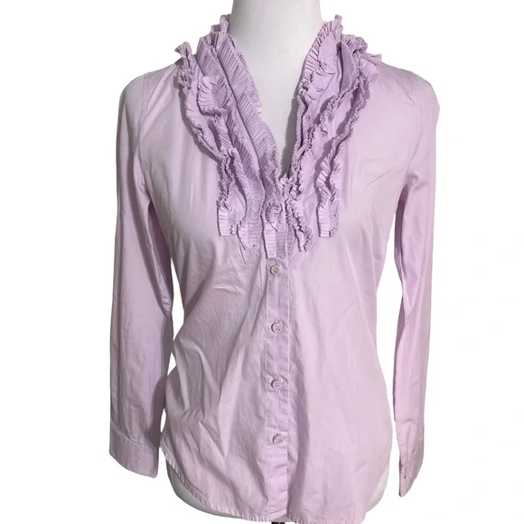 J.Crew Lavender Ruffle Blouse