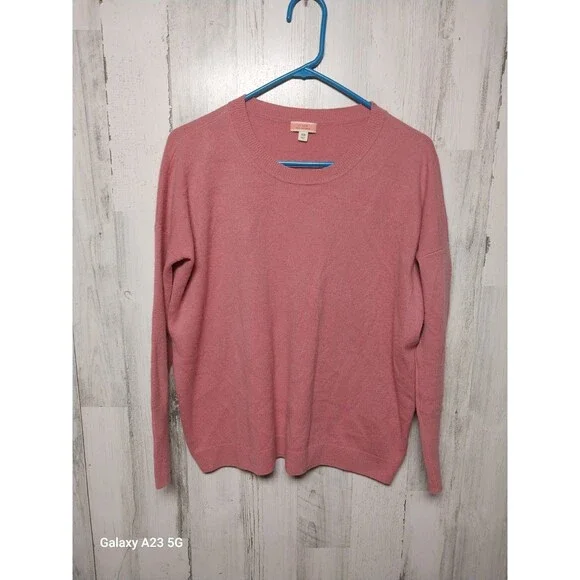 J. Crew 100% Cashmere Pink XS Crewneck Sweater