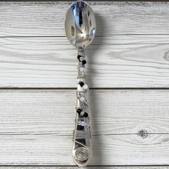 Stainless Steel Wire Wrapped and Beaded Spoon Handmade