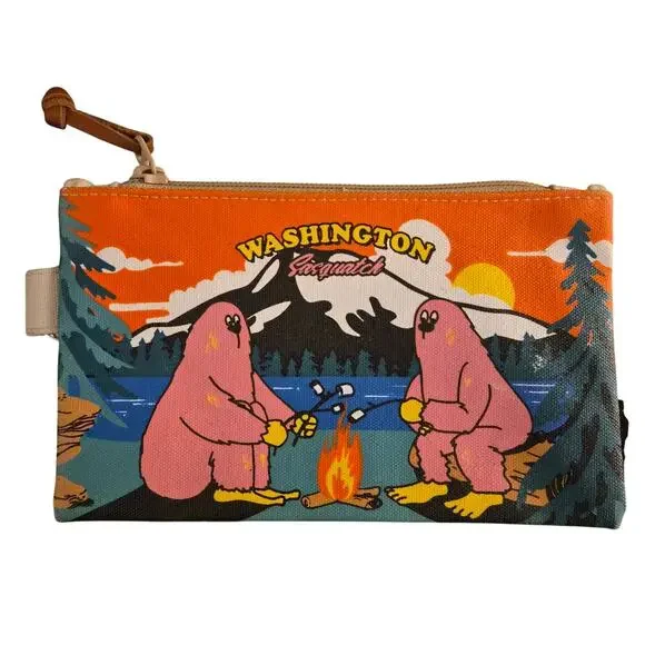 Chalo & Co Washington Sasquatch Canvas Coin Pouch Zip Wallet Gorpcore Bigfoot