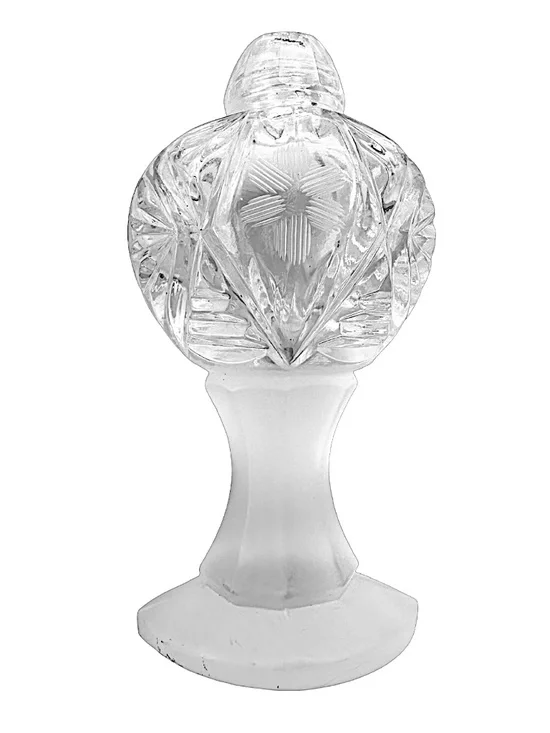 Vintage Bohemian Clear Matte Glass Crystal Cut Salt / Pepper Shaker 5”