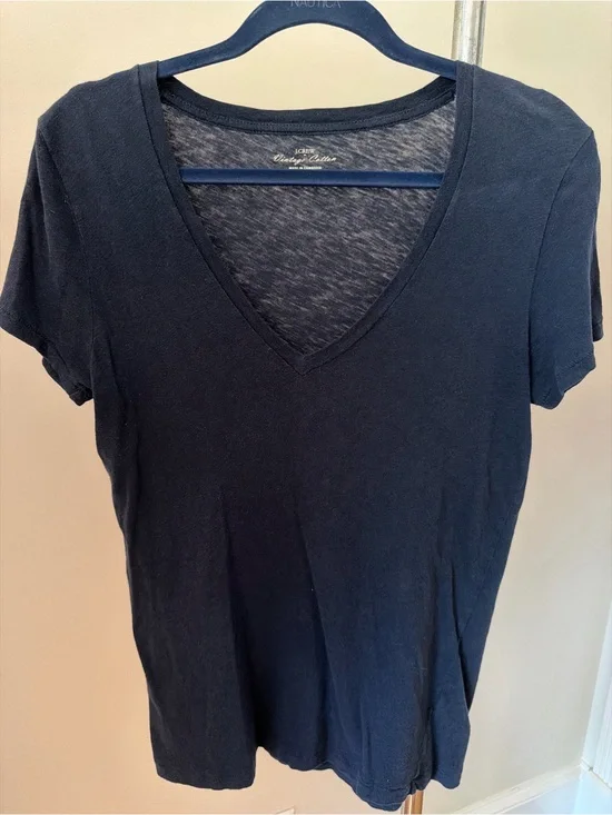 J. Crew Navy Vintage Cotton Tee