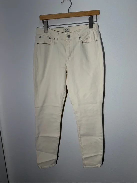 J.Crew women’s high rise skinny jeans in off white Size 28