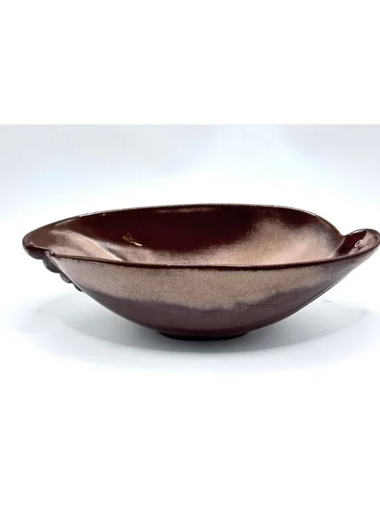 Frankoma Vtg Pottery 202 Brown Glaze Oval Serving Dish 1970's Handles