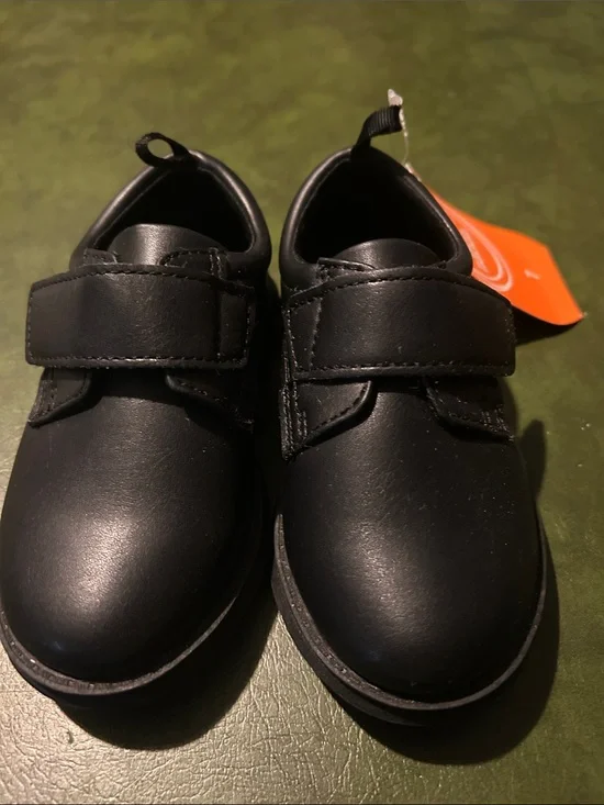 wonder nation Black Hook-and-Loop Kids Dress Shoes