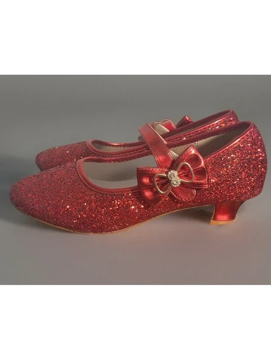 Wizard of Oz Dorothy Fancy Red Ruby Slippers Shoes Heels 5 Girl Kids 5Y Costume