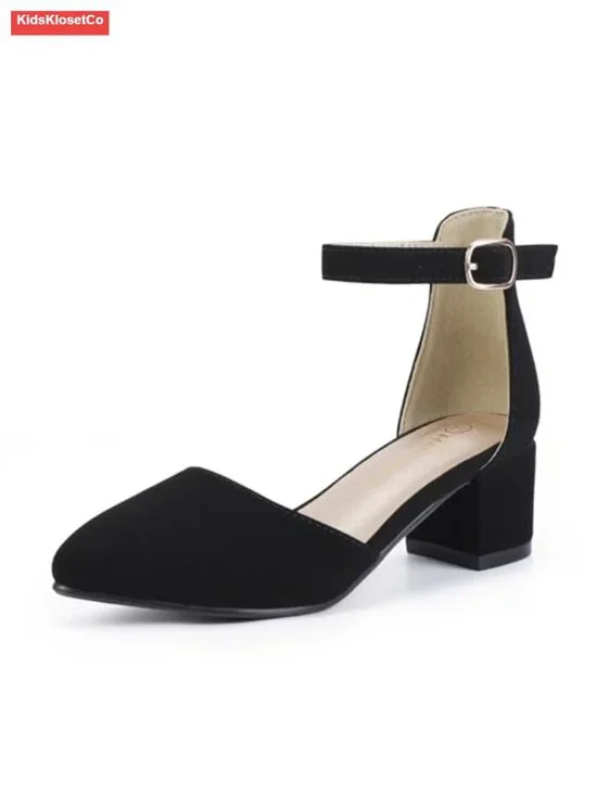 Girls Dress Shoes High Heels Sandals Ankle Strap Mary Jane Wedding Party Pump
