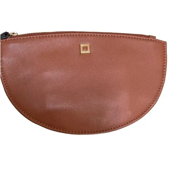 Lodis brand crescent‎ shaped wristlet Leather