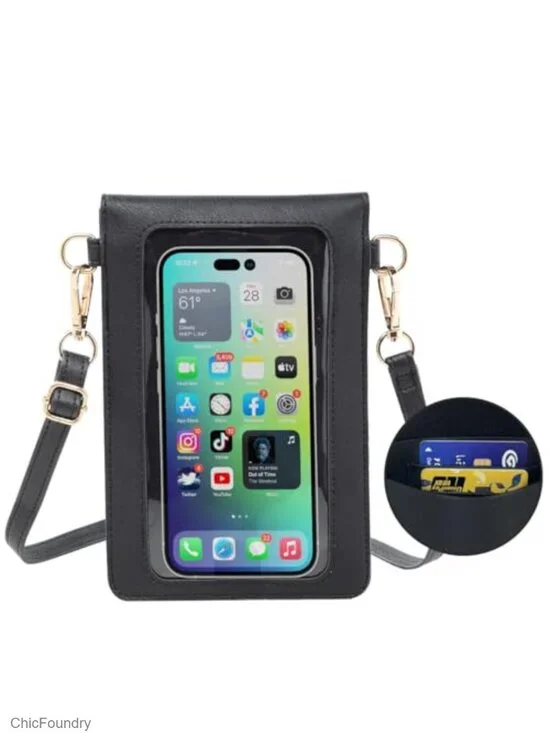 Small Crossbody Phone Purse with Adjustable Strap Faux Leather