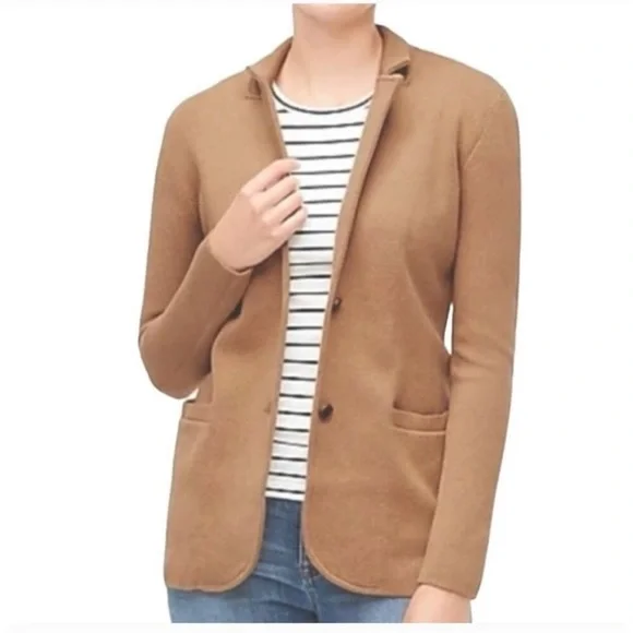 J. Crew Sweater Blazer Women's Tan Blazer