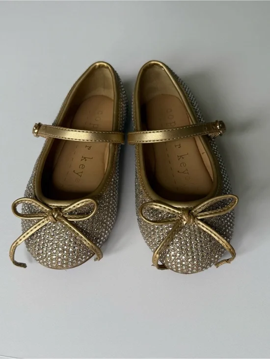 Girls Gold Ballet Flats