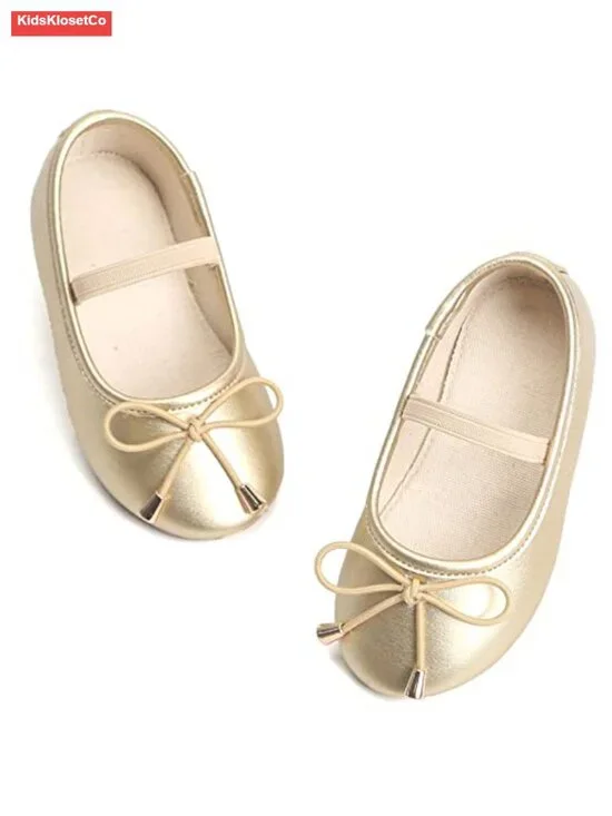 Toddler Flower Girl Ballet Mary Jane Flats Cushioned Non-Slip Elastic