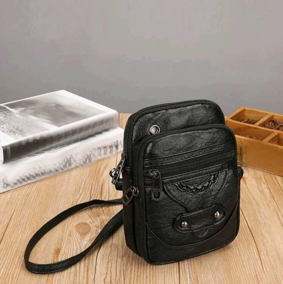 Retro Mini Faux Leather Crossbody Bag
