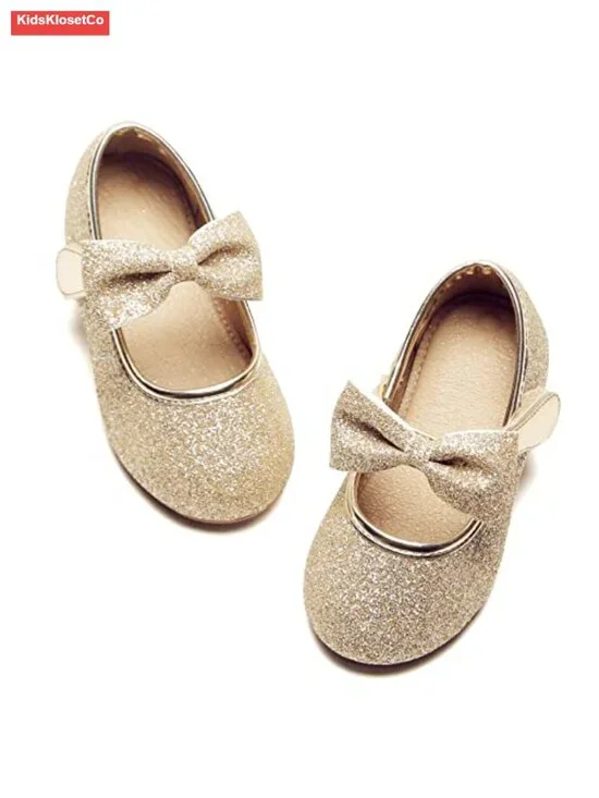 Toddler Girls Mary Jane Flats - Hook & Loop, Cushioned Insole, Non-Slip Sole