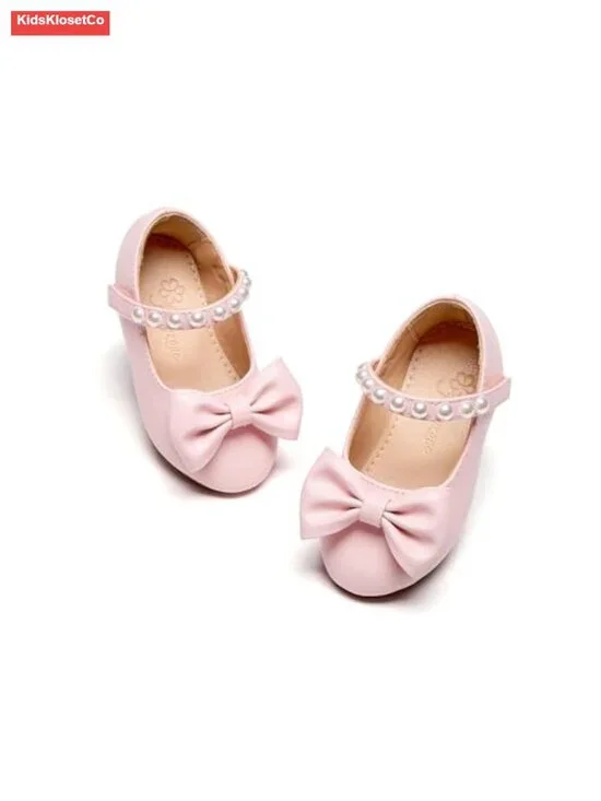 Toddler Girls Ballerina Flat Mary Jane Dress Shoes with Hook & Loop Closure