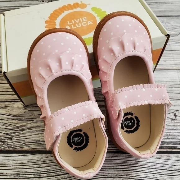 Livie & Luca Pink Polka Dot Mary Janes