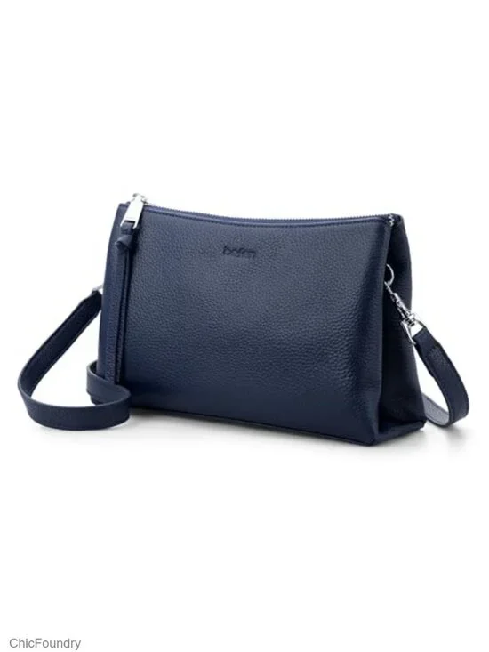 Genuine Leather Crossbody Bag with RFID Protection, Small Shoulder Purse