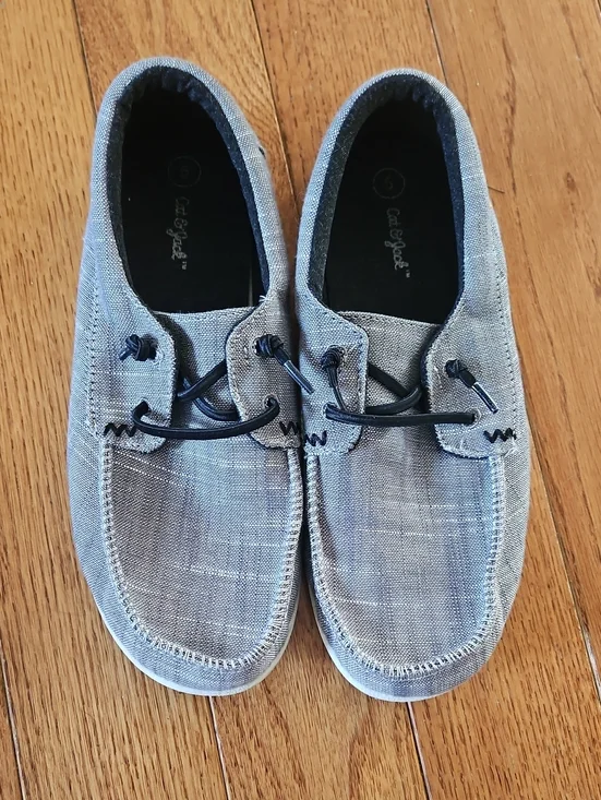 Casual Boy's Canvas Boat Shoes in Light Gray