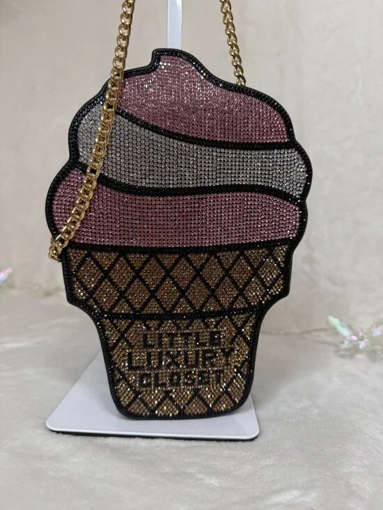 Rhinestone Ice Cream Cone Bag — Statement Piece