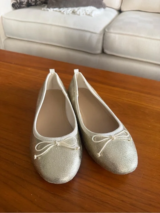 J.Crew Girls Gold Metallic Ballet Flats | size 3