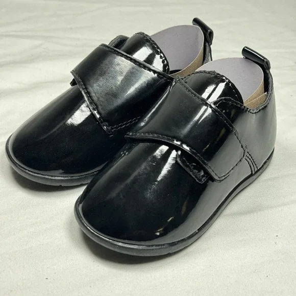 Kids Black Dress Shoes Toddler US 4 Hook Loop‎ Formal School Wedding