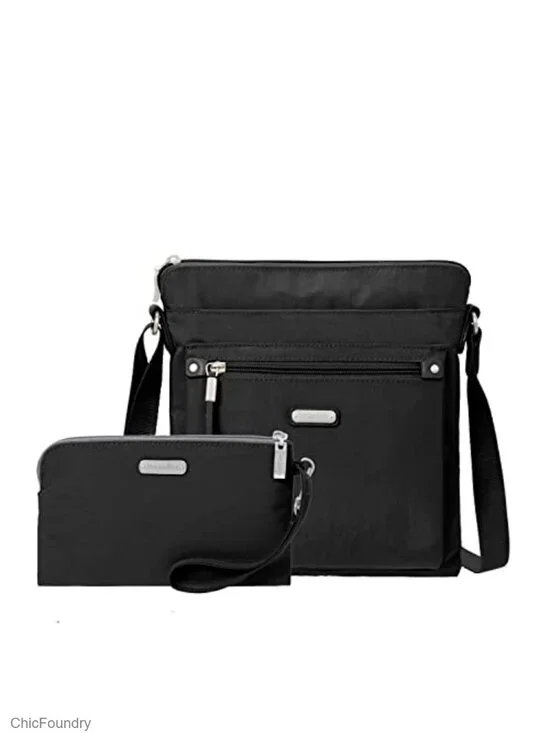 Lightweight Water-Resistant Nylon RFID Crossbody Wristlet Bag