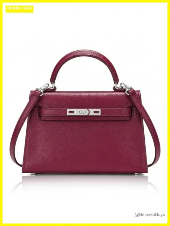 Faux Leather Crossbody and Tote Bag with Adjustable Strap