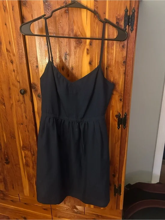 J. Crew Navy Spaghetti-Strap Mini Dress