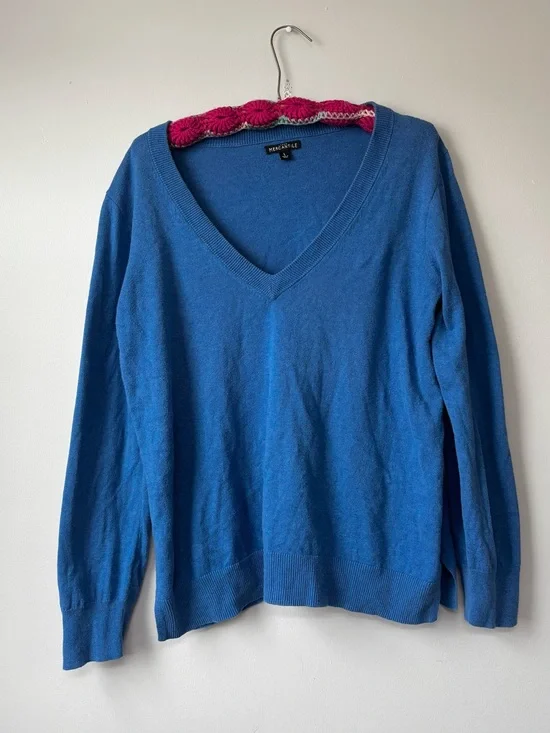 J.Crew Blue V-Neck Sweater