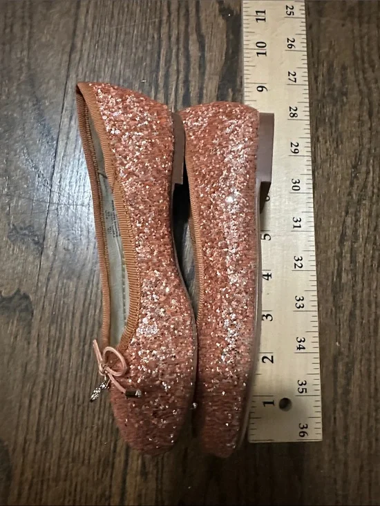 NWOT Sam Edelman Felicia Mini Little Girl Peach Sparkle Glitter Ballet Flat
