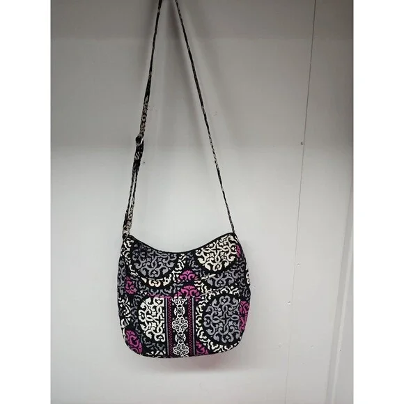 Vera Bradley Crossbody Bag  Canterbury Magenta Top Zip Adjustable Strap Retired